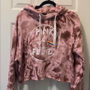 Cropped tie dye hoodie Pink Floyd
